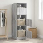 vidaXL Armoire à Laver Gris Sonoma 50 x 68 x 162 cm Bois d'ingénierie
