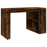 Bureau table poste de travail meuble d'ordinateur informatique étude chêne fumé 123 5 x 73 5 x 75 cm bois d'ingénierie brun 02_0023573