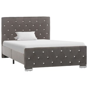 vidaXL Cadre de lit sans matelas gris velours 100x200 cm
