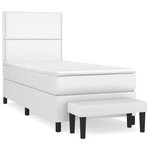 vidaXL Sommier à lattes de lit avec matelas Blanc 90x200 cm Similicuir