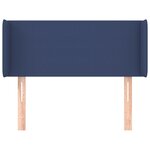 vidaXL Tête de lit avec oreilles Bleu 93x16x78/88 cm Tissu