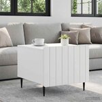 vidaXL Table basse avec tiroir Blanc 49 x 50 x 42 cm Bois d'ingénierie