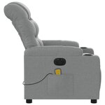 vidaXL Fauteuil de massage inclinable électrique gris clair tissu