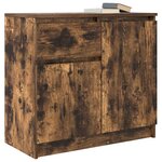 vidaXL Buffet avec tiroir chêne fumé 71x35x65 cm bois d'ingénierie