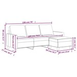 vidaXL Canapé à 3 places avec repose-pieds Crème 180 cm Similicuir