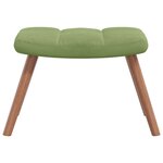 vidaXL Chaise à bascule avec repose-pied Vert clair Velours