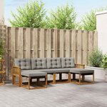 vidaXL Ensemble de canapés d'extérieur 6 Pièces Gris Naturel et Clair