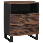 vidaXL Table de chevet - 50 x 33 x 60 cm - En bois massif et en bois d'ingénierie