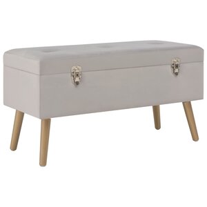 Banc banquette avec compartiment de rangement 80 cm gris velours 02_0010883