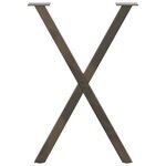 vidaXL Pieds de table à manger en forme de X 2 pièces acier naturel 50 x (72-73) cm