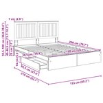 vidaXL Lit de Rangement Blanc 150 x 200 cm Bois d'ingénierie