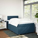 vidaXL Sommier à lattes de lit et matelas bleu 120x200 cm velours
