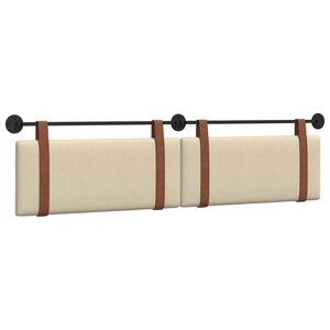 vidaXL Tête de lit suspendue Crème PU antique
