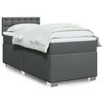 vidaXL Sommier à lattes de lit avec matelas Gris foncé 80x200 cm Tissu