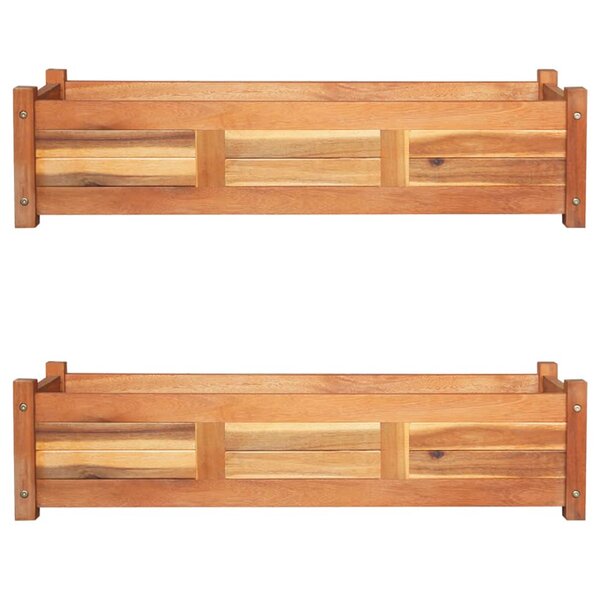 vidaXL Lits surélevés de jardin 2 Pièces Bois d'acacia 100x30x25 cm