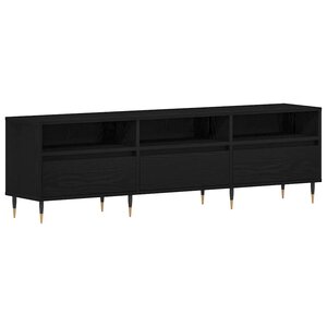 vidaXL Meuble TV Chêne noir 150 x 30 x 44 5 cm Bois d'ingénierie