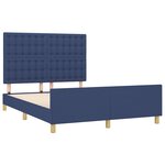 vidaXL Cadre de lit sans matelas bleu 140x200 cm tissu