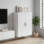 vidaXL Armoire Murale Blanc 66 x 34 5 x 90 cm Bois d'ingénierie