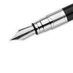 Stylo Plume Perspective Pte Moyenne Corps Laqué Noir Attribut Chrome. WATERMAN