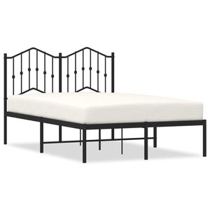 vidaXL Cadre de lit métal sans matelas avec tête de lit noir 120x190cm