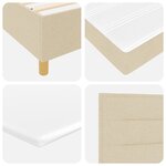 Lit à ressorts vidaXL avec matelas Crème 180x200 cm en tissu