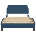 vidaXL Cadre de lit avec tête de lit sans matelas bleu 100x200cm tissu