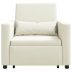 vidaXL Canapé Lit Simple avec des roues Crème 90 x 165 x 87 cm Velours