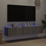vidaXL Meubles TV muraux et lumières LED 2Pièces sonoma gris 80x35x31 cm