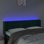 vidaXL Tête de lit à LED Vert foncé 147x16x78/88 cm Velours