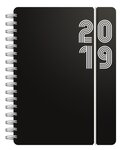 Agenda 'Black' format A6, 1 jour par page avec heures, 3 coloris aléatoire LETTS