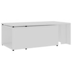 Vidaxl table basse blanc 150x50x35 cm bois d'ingénierie