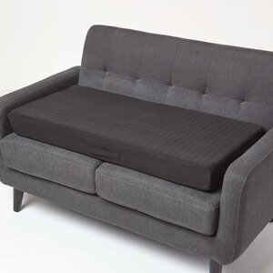 Coussin d'assise déhoussable pour canapé 2 places en suédine Noir - HOMESCAPES