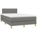 vidaXL Sommier à lattes de lit avec matelas Gris foncé 120x200cm Tissu