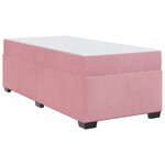vidaXL Cadre de lit avec matelas avec matelas Rose 80 x 200 cm Velours