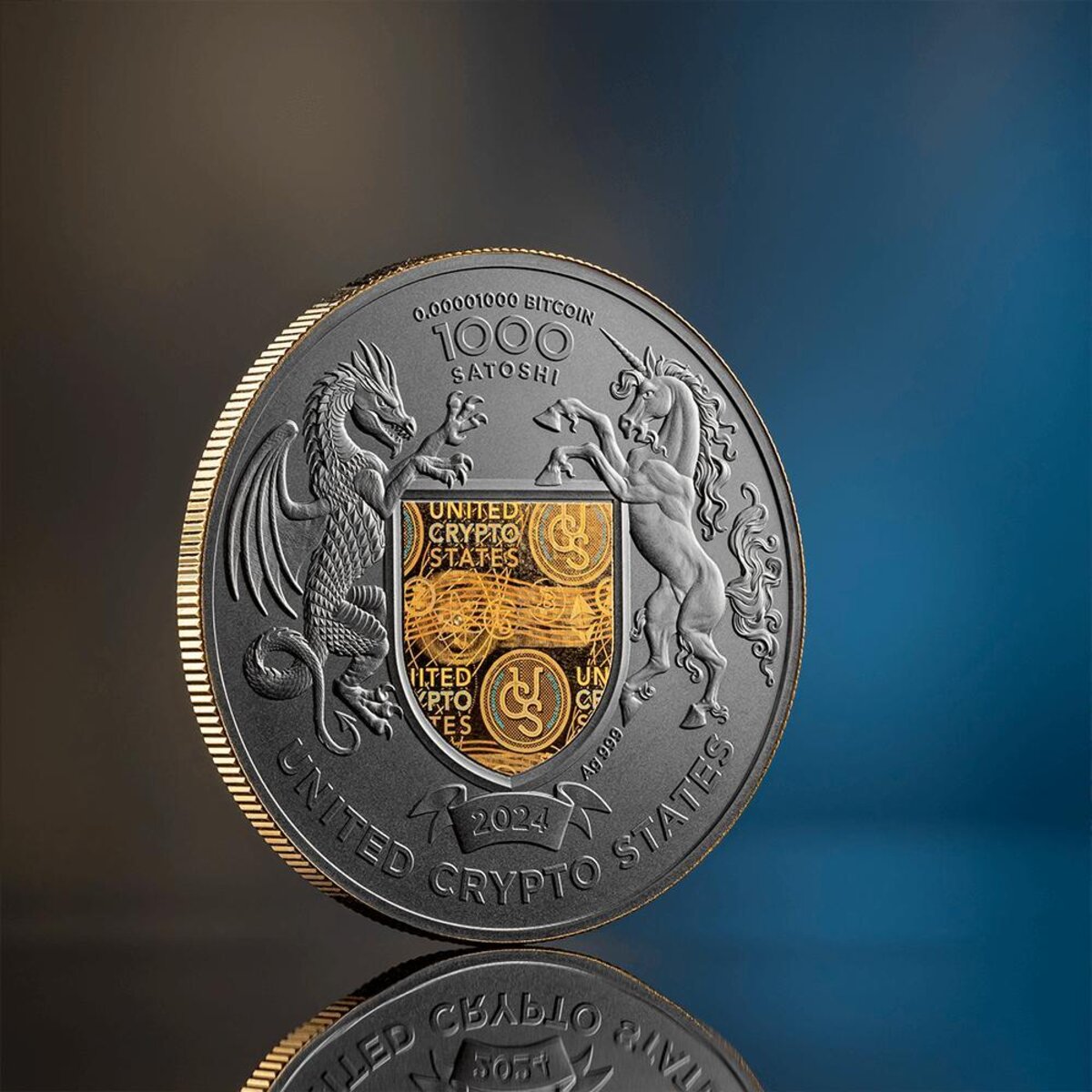 Pièce de monnaie en Argent 1000 Satoshi g 31.1 (1 oz) Millésime 2024 United  Crypto States UKRAINE LAND OF FREEDOM - La Poste