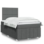 vidaXL Sommier à lattes de lit avec matelas Gris foncé 120x200cm Tissu