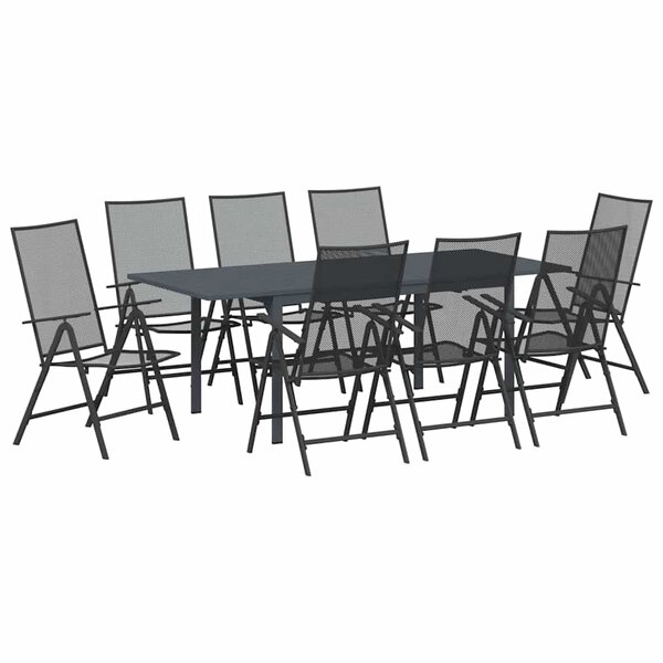 vidaXL Ensemble de salle à manger pour jardin 9 Pièces Acier