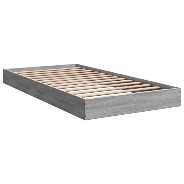 vidaXL Cadre de lit sonoma gris 90x190 cm bois d'ingénierie
