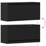 vidaXL Meuble TV mural avec lumières LED noir 80x31x35 cm