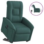 vidaXL Fauteuil inclinable électrique vert foncé tissu