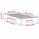 vidaXL Cadre de lit Marron 100 x 200 cm