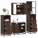 vidaXL Ensemble de meubles de salle de bain 4 Pièces chêne marron