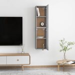 vidaXL 2 pc Gris béton Bois d'ingénierie