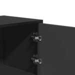 vidaXL Buffet haut noir 35 5x35x106 5 cm bois d'ingénierie et métal