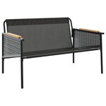 vidaXL Banc de jardin avec coussins 116 cm noir acier