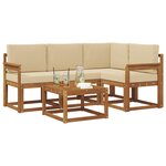 vidaXL Ensemble de canapés d'extérieur 5 Pièces Naturel et Beige