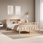 vidaXL Lit bibliothèque sans matelas 150x200 cm bois massif de pin