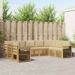 vidaXL Ensemble de canapés d'extérieur 9 Pièces Blanc et Beige