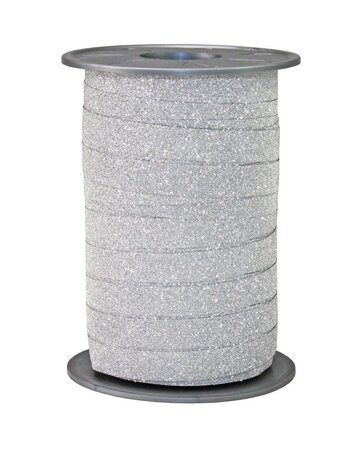 Bolduc poly glitter 100-m-bobine 10 mm argent