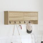 vidaXL Porte-manteau mural avec étagère Montage mural avec stockage avec porte Chêne sonoma 80 x 20 x 30 cm